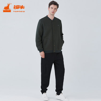 铜牛欧粒绒运动休闲保暖男裤 秋冬男士休闲裤加绒裤NK131