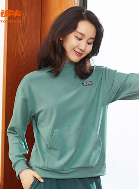 铜牛bless系列双面磨毛半高领女居家上装冬季款VS197