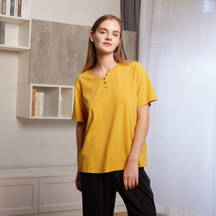 T恤VS212 春夏纯色短袖 铜牛艾草滑爽棉茧型半袖 休闲女衫