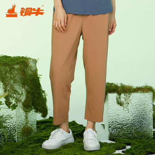 刺绣九分女裤铜牛休闲九分裤