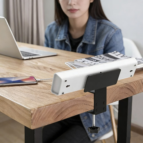 插排固定器桌下免打孔插座插线板电线收纳神器家用电脑桌边置物架