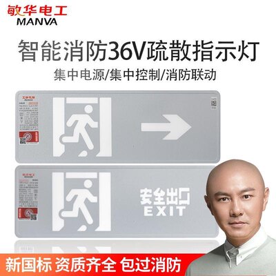 敏华NST消防应急标志灯A型智能集中控制疏散出口灯DC36v导向灯