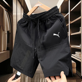 新款 透气情侣沙滩裤 速干男生短裤 中裤 马家夏季 五分裤 美式 刺绣男士