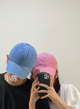 可爱水洗做旧粉色土酷少女帽子
