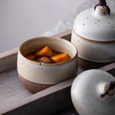 景德镇粗陶炖盅汤盅甜品盅一人食餐具蒸菜碗蒸蛋碗月子餐餐具