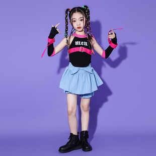 儿童爵士舞套装上衣裙子女童Jazz舞蹈演出服潮少儿街舞嘻哈服装酷
