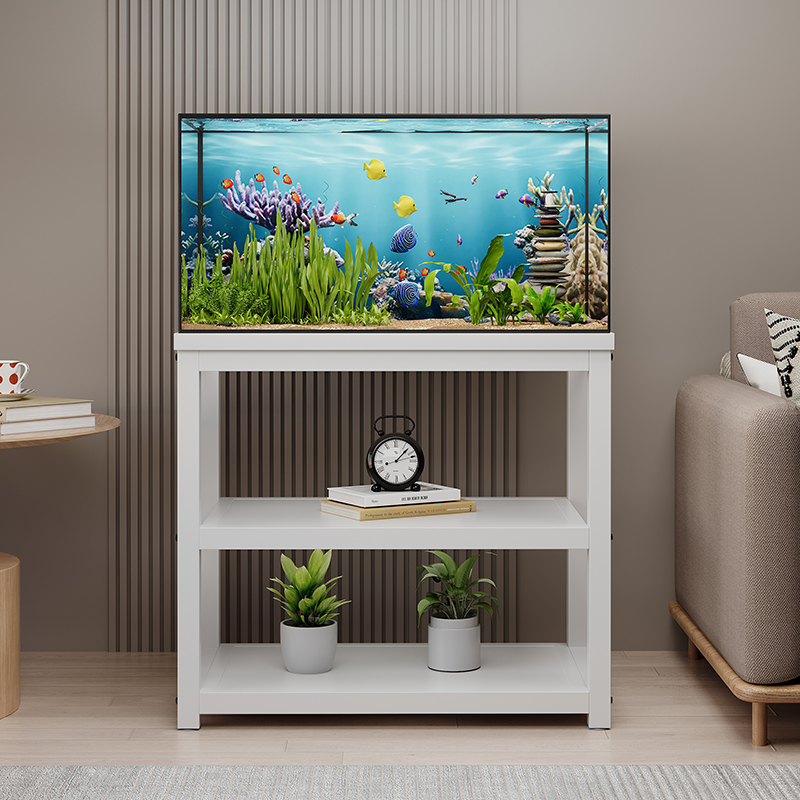 鱼缸架子放置柜小米水族箱专用底座钢木置物架超强承重多层鱼缸柜
