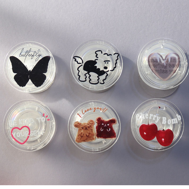 小众手机壳气囊支架透明韩国原创伸缩气垫卡通小熊扣环少女心防摔