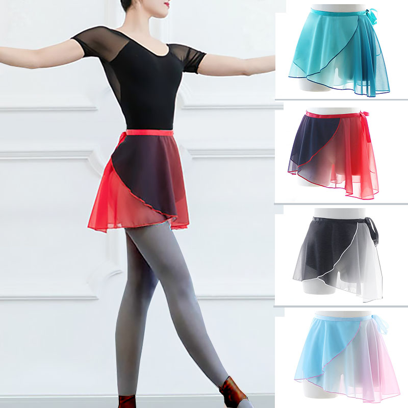 一片式成人舞蹈雪纺小短裙