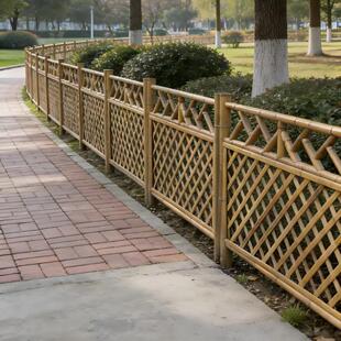 竹子围栏菜园公园道路户外竹篱笆栅栏竹围墙防腐围挡装饰栏杆护栏