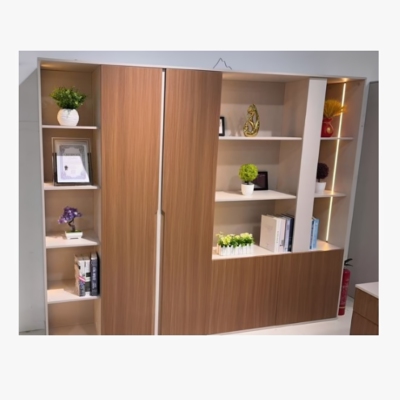 书柜LDR8系新品瑞尚839木柜文件柜资料柜2400*400*2000mm(带灯带)