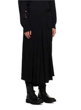 YOHJI Ta Tuxedo R-Standard Hakama暗黑垂坠百褶裤个性八分裙裤