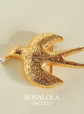 ROSALOLA 浮雕金燕·法式浪漫复古胸针·LOLA系列 012005