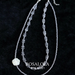 ROSALOLA 月光玫瑰·法式浪漫复古玫瑰花朵项链·LOLA系列 062301