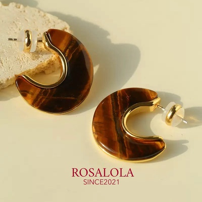 ROSALOLA 南法漫光·法式复古通勤老钱风耳环·LOLA系列 042201