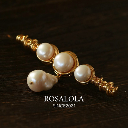 ROSALOLA 时光藏于珠·法式复古鎏金工艺胸针·LOLA系列 122224