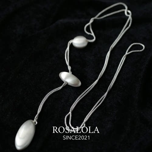 ROSALOLA 序光·极简风拉丝工艺多种戴法项链·LOLA系列 020202