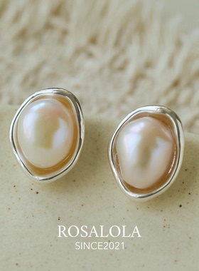 ROSALOLA 银色豆荚·法式浪漫复古珍珠银针耳钉·LOLA系列 062305