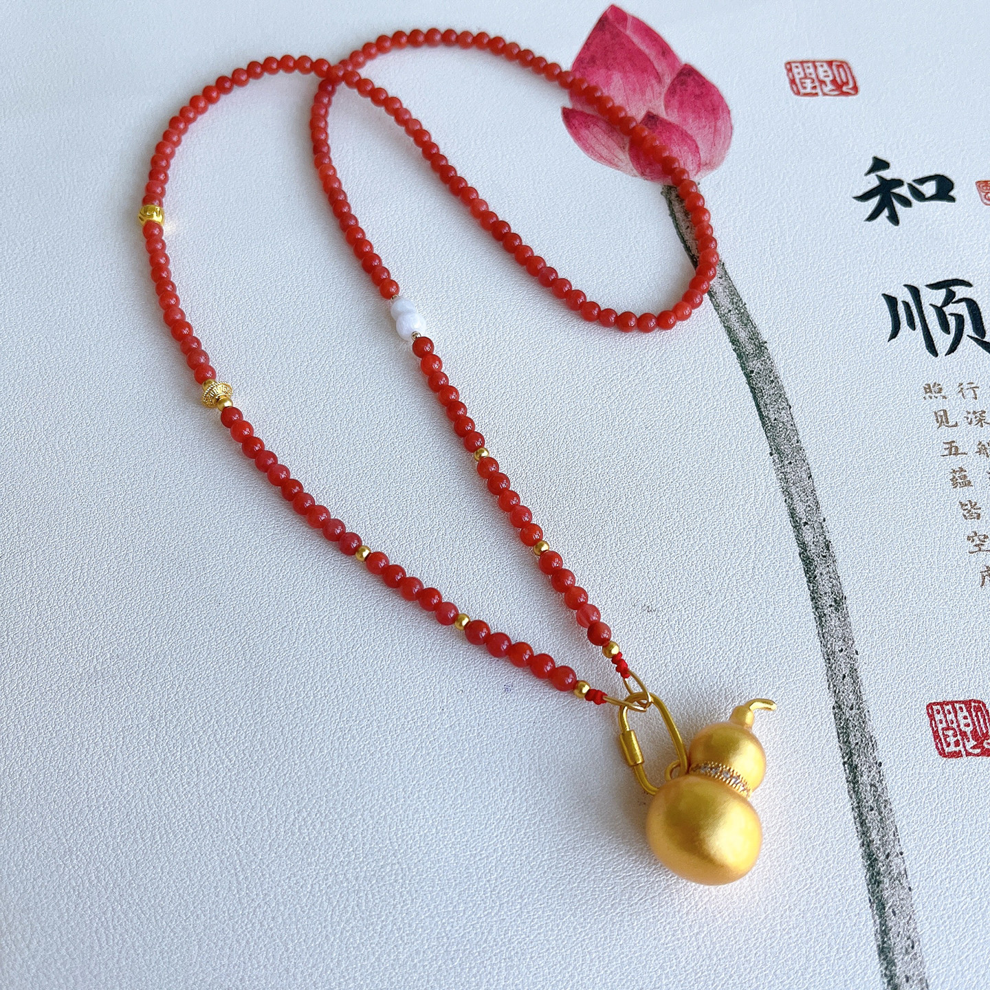 泰式风四美葫芦八宝罗盘挂绳