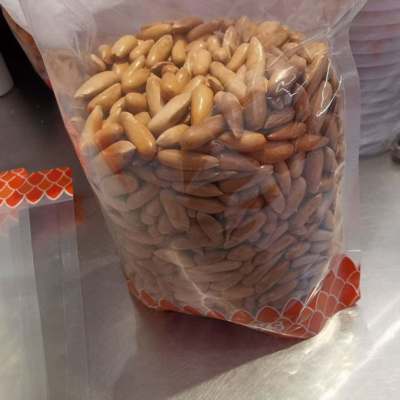 薛记炒货巴西手剥松子特级特大颗粒坚果干果果仁象牙松子营养丰富