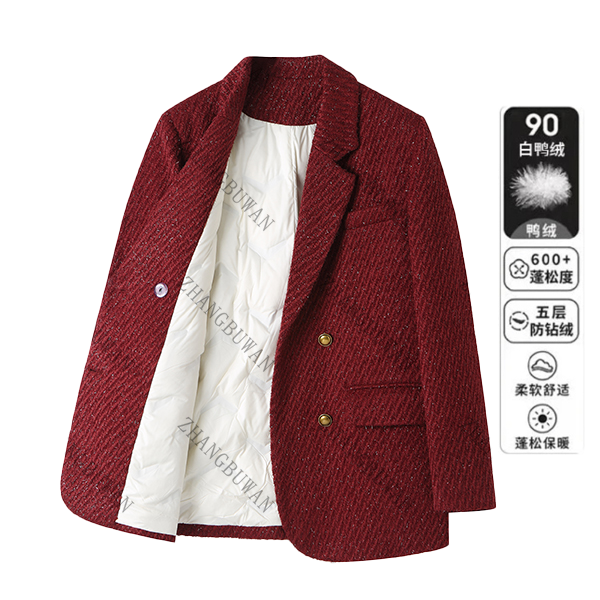 【金金宠粉】"纸片人羽绒服"90白鸭绒 加厚亮丝羊毛西装羽绒服,女装/女士精品,羽绒服,淘宝优惠券,粉丝福利购,淘宝优惠卷