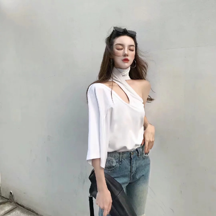 ÔçÇï¿îÃûæÂÐԸв»¶Ô³ÆïοÕÉÏÒ¸öÐÔÉè¼ÆÅ®×°Â¶µ¥¼çÈÆ²±ÍÚ¼çÃÞTÐô