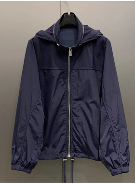 W7021休闲连帽抽绳拉链外套