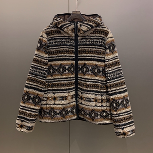 【小雨姐在这里】复古立领拼色拉花设计感秋冬外套W7112