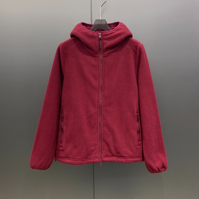 休闲秋冬保暖摇粒绒连帽外套女 W7124