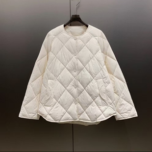 圆领95白鹅绒菱格轻薄羽绒服女W7141