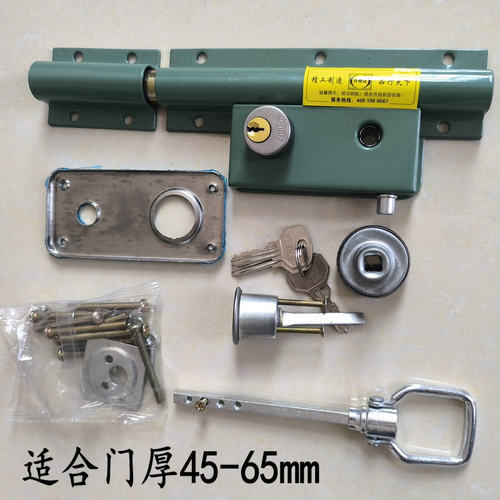 208大门锁齿条锁整体绿色老式