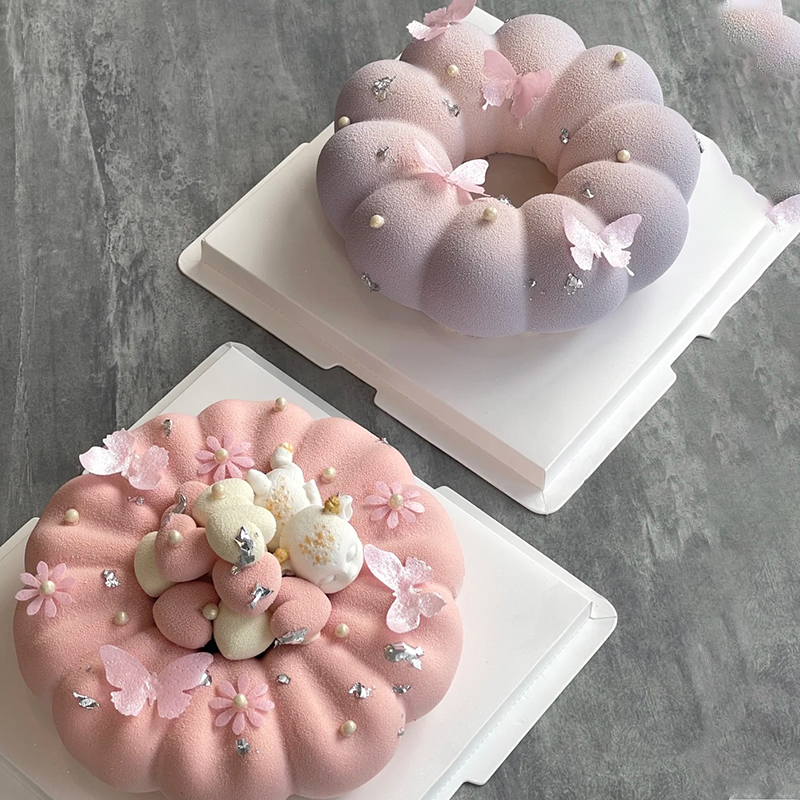 花瓣甜甜圈硅胶慕斯蛋糕模具DIY烘焙模法式甜品戚风烤盘蛋糕磨具