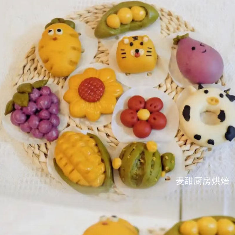 卡通包子馒头模具胡萝卜葡萄草莓苹果蘑菇儿童辅食包子馒头模具