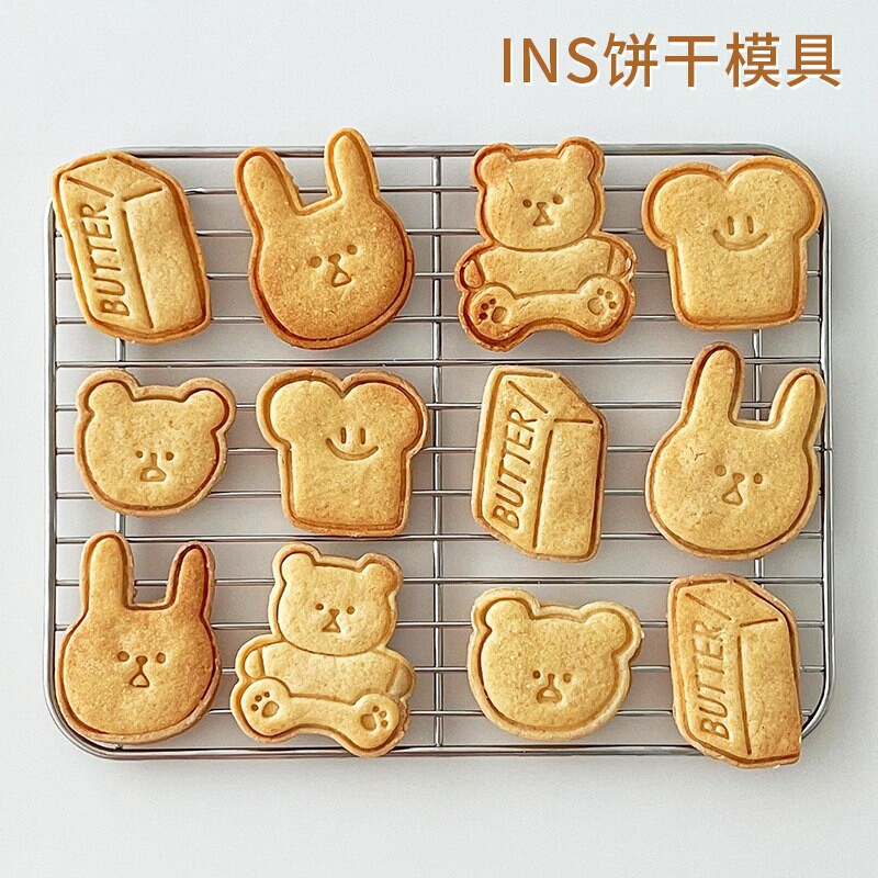 ins韩式网红小熊吐司兔子可爱3D卡通动物饼干模具曲奇烘焙工具