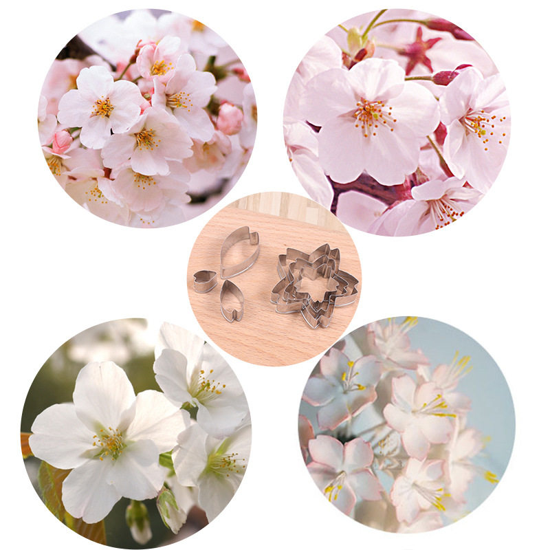 不锈钢翻糖模具3pcs樱花花瓣切模造型烘焙DIY工具套装