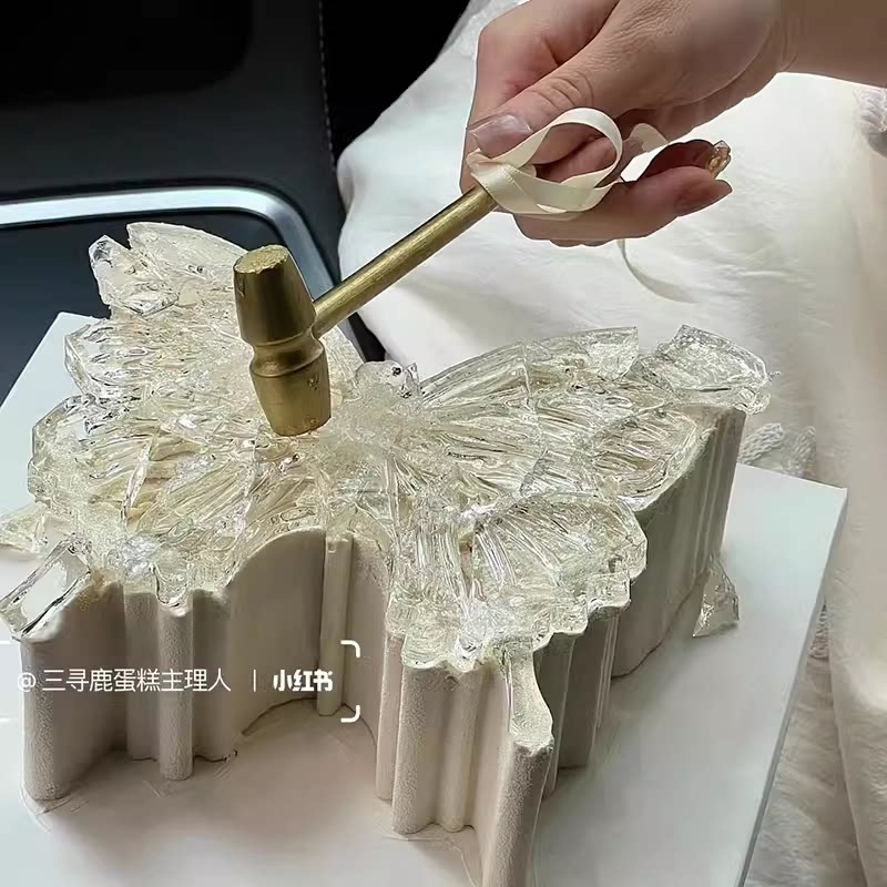 母亲节法式冰糖翅膀蝴蝶硅胶模具慕斯烘焙蛋糕艾素糖碎碎冰敲敲乐