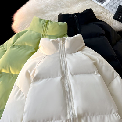 羽绒棉服女大码学生立领棉衣外套