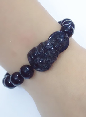 地摊货源黑曜石观音招财转运手串