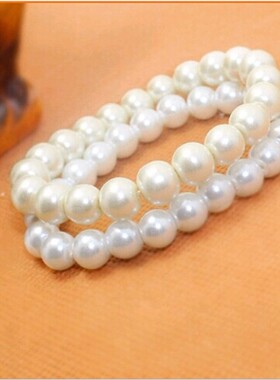 串珠手链 珍珠手链 8MM珠子手链 地摊小商品 2元店弹力手链