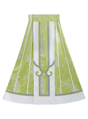 原创清代样式｜柳绿色阑干裙