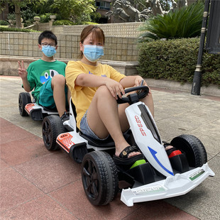 儿童电动车卡丁车双人坐童车四轮遥控男女小孩子宝宝玩具汽车可坐