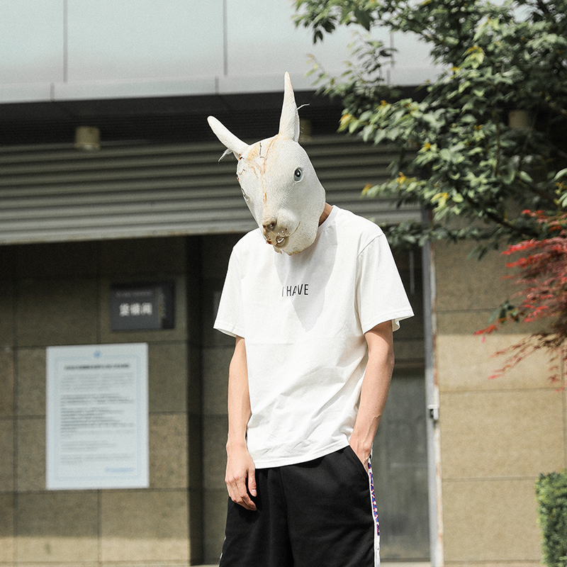 LMTNZD夏季字母印花短袖男士黑白色宽松休闲基础款boy纯棉半袖T恤