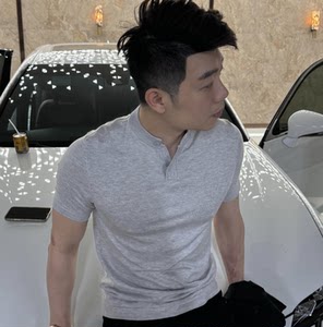 2026夏季新款男复古美式亨利领短袖简约百搭休闲T恤针织纯色F831