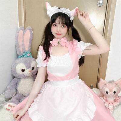 Lolita软妹洋装萝莉女佣制服cosplay动漫角色扮演粉色猫咪连衣裙