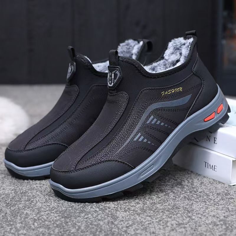 老北京布鞋男士棉鞋冬季加厚加绒休闲一脚蹬健步运动爸爸保暖棉靴