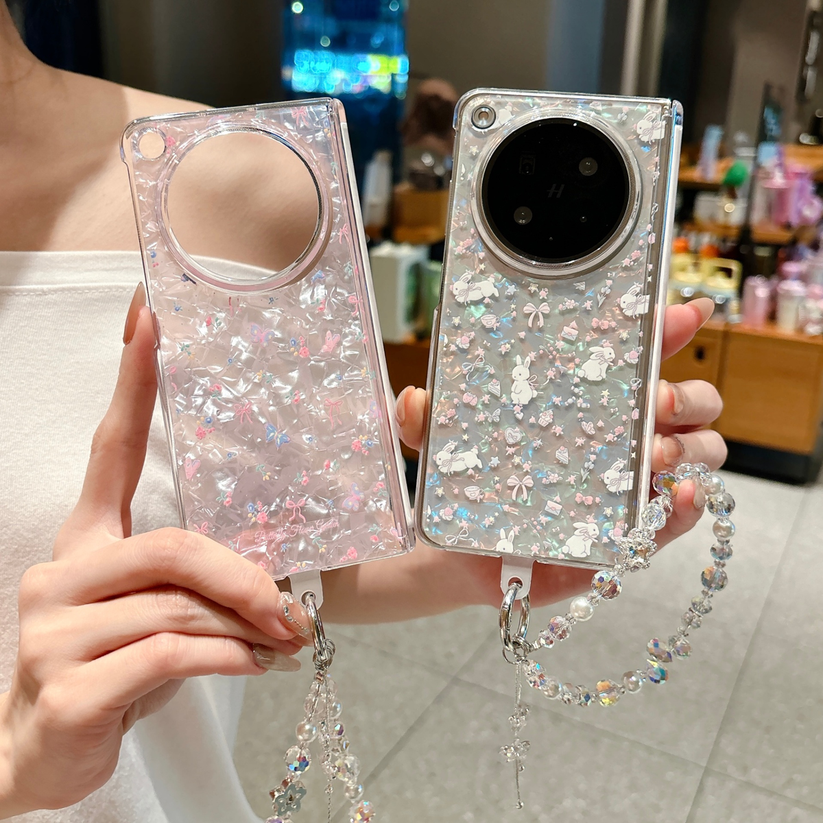 OPPOFindN6磁吸中轴碎花手机壳