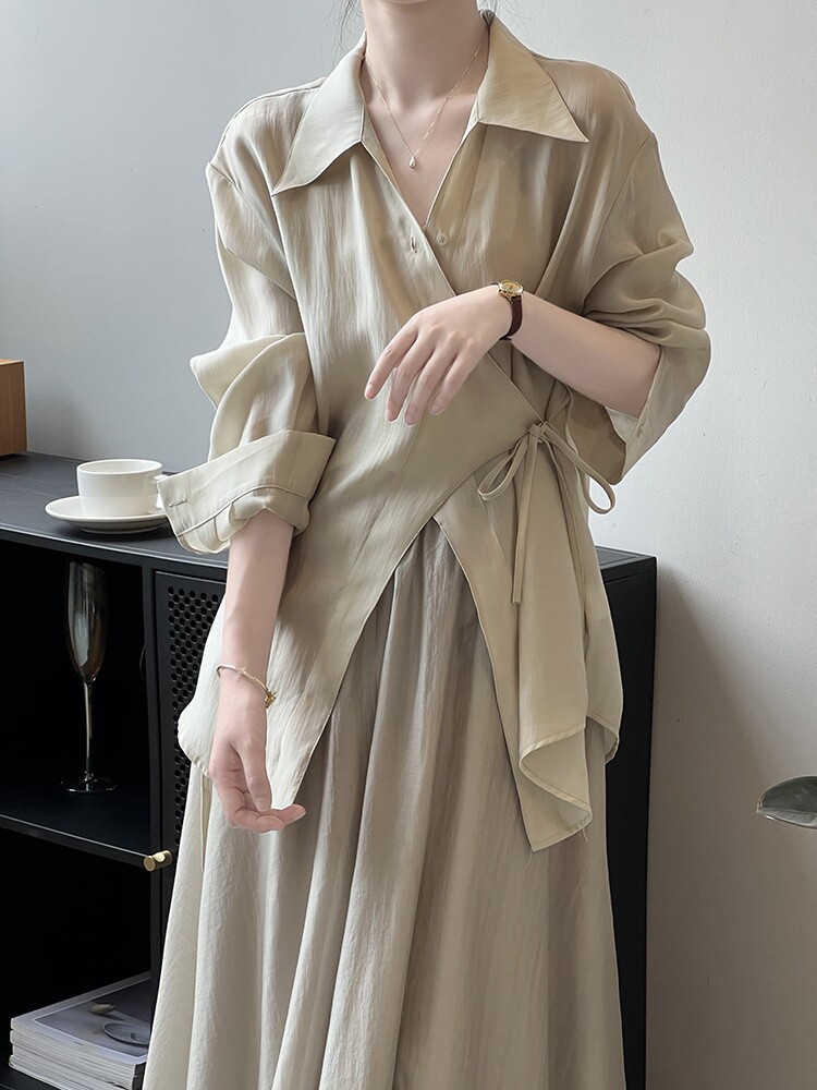 여성을위한 중국 스타일의 새로운 중국 스타일 정장 스커트 초봄 여름 하이 엔드 프랑스 유럽 카고 홍콩 스타일 스커트 패션 투피스 세트