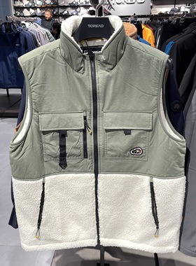 探路者棉马甲男女23秋冬户外保暖背心无袖抓绒衣外套TAFFAL90242