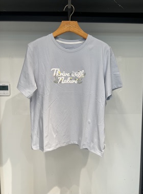 探路者速干T恤女 24春夏款户外休闲透气弹力印花短袖TAJJBM82718