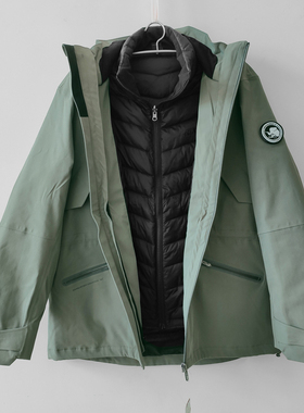 探路者冲锋衣秋冬新款防风防水保暖套羽绒两件套TAWI91065/92070